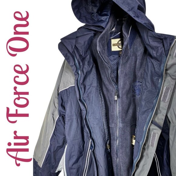 AIR FORCE ONE PRESIDENTIAL SEAL NORTH END VINTAGE 3-IN-1 JACKET HOODED PARKA, LG - Picture 2 of 15